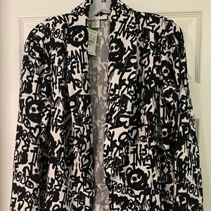 Black and white blazer